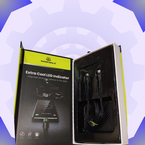 كيبل وين ماكس قوت 200 واط لشحن فائق السرعة  المنفذ الجداري TYPE-C ومنفذ جوال usb-c